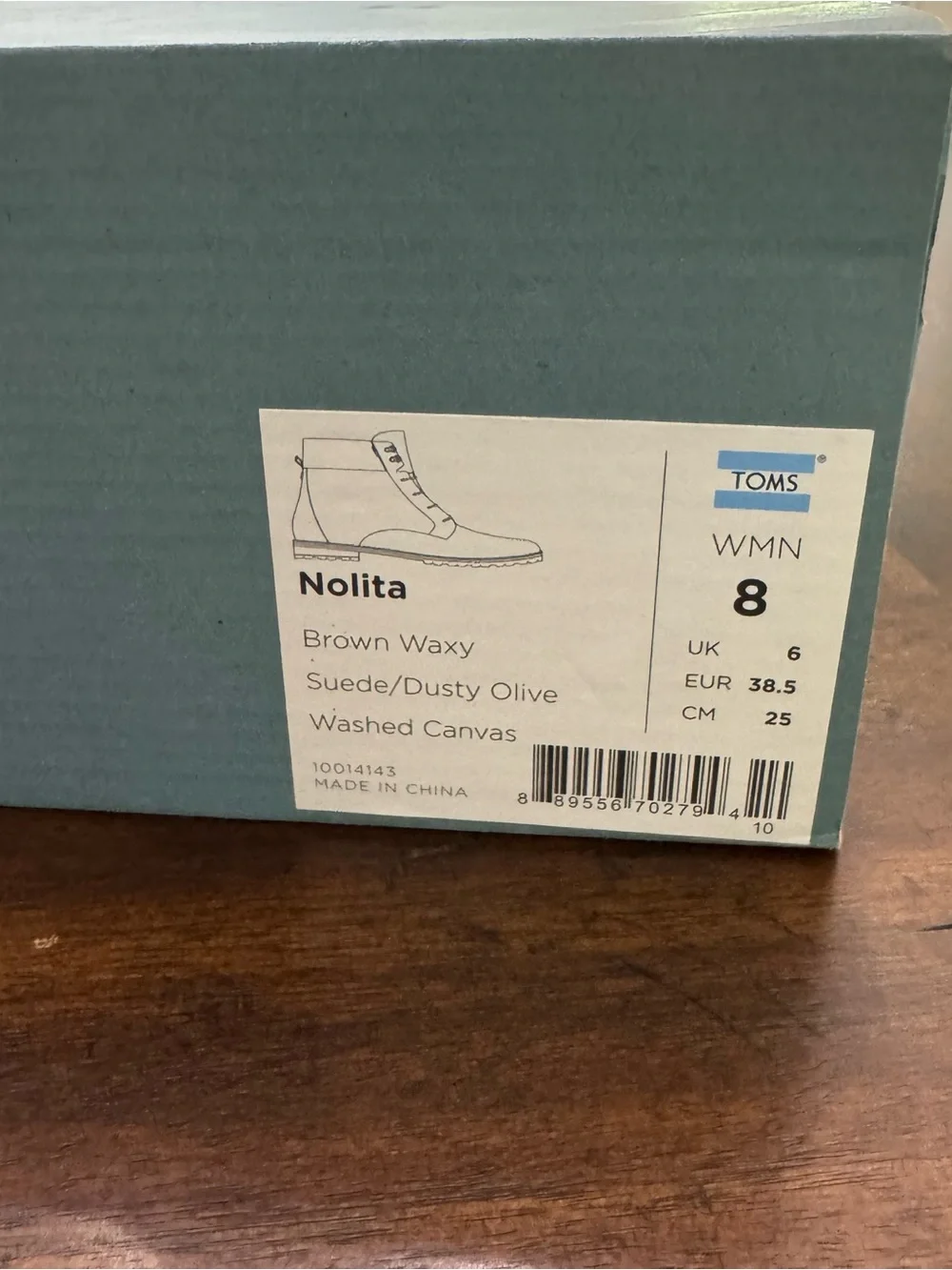 TOMS Nolita Brown & Dusty Olive Lace-Up Ankle Boots